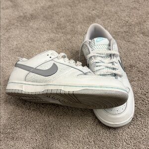 Nike White and Gray Low-Top Sneakers